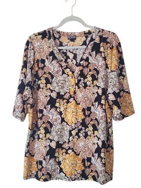 80 Park Floral V-neck Blouse
